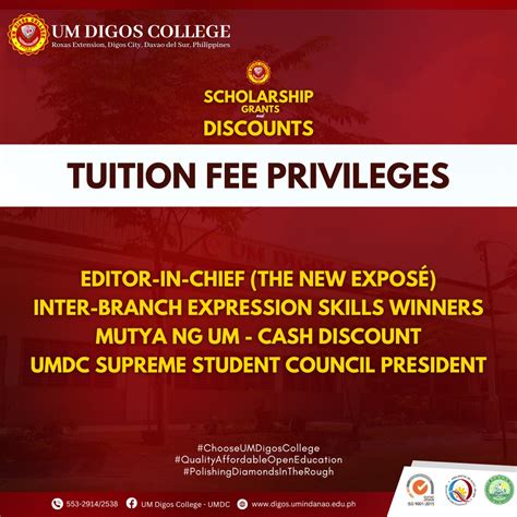 um digos tuition fee|UM Digos College.